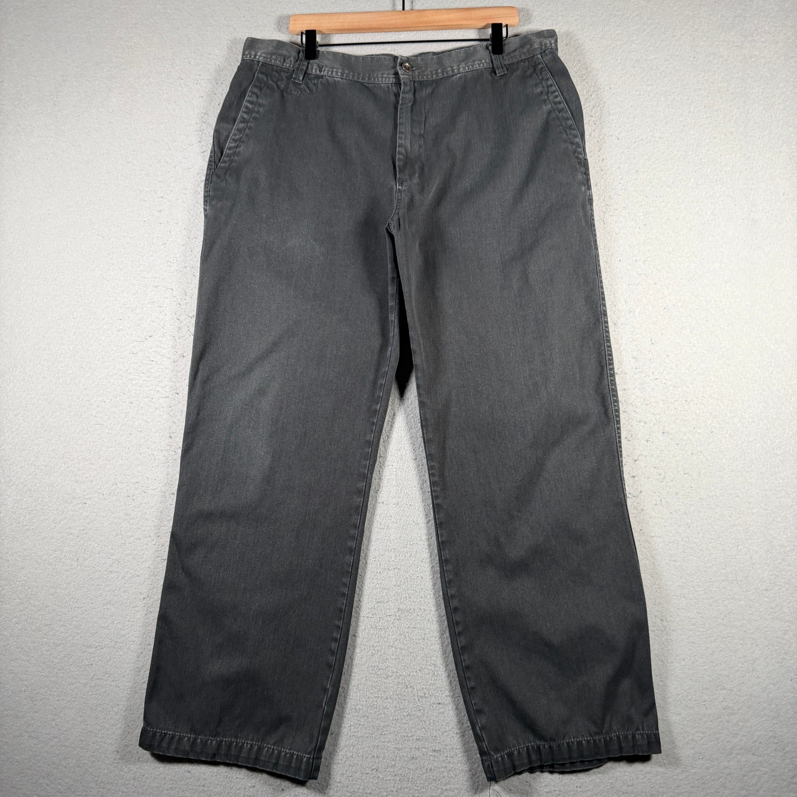 Old Navy Mens Loose Fit Herringbone Pants Charcoal Gray 38x32 Fall 07 Y2k